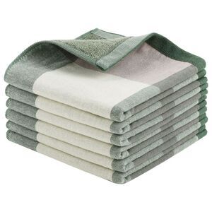 Kitchen Dish Colths Absorbent Dishclothes Drying Cloths 6Pcs Green